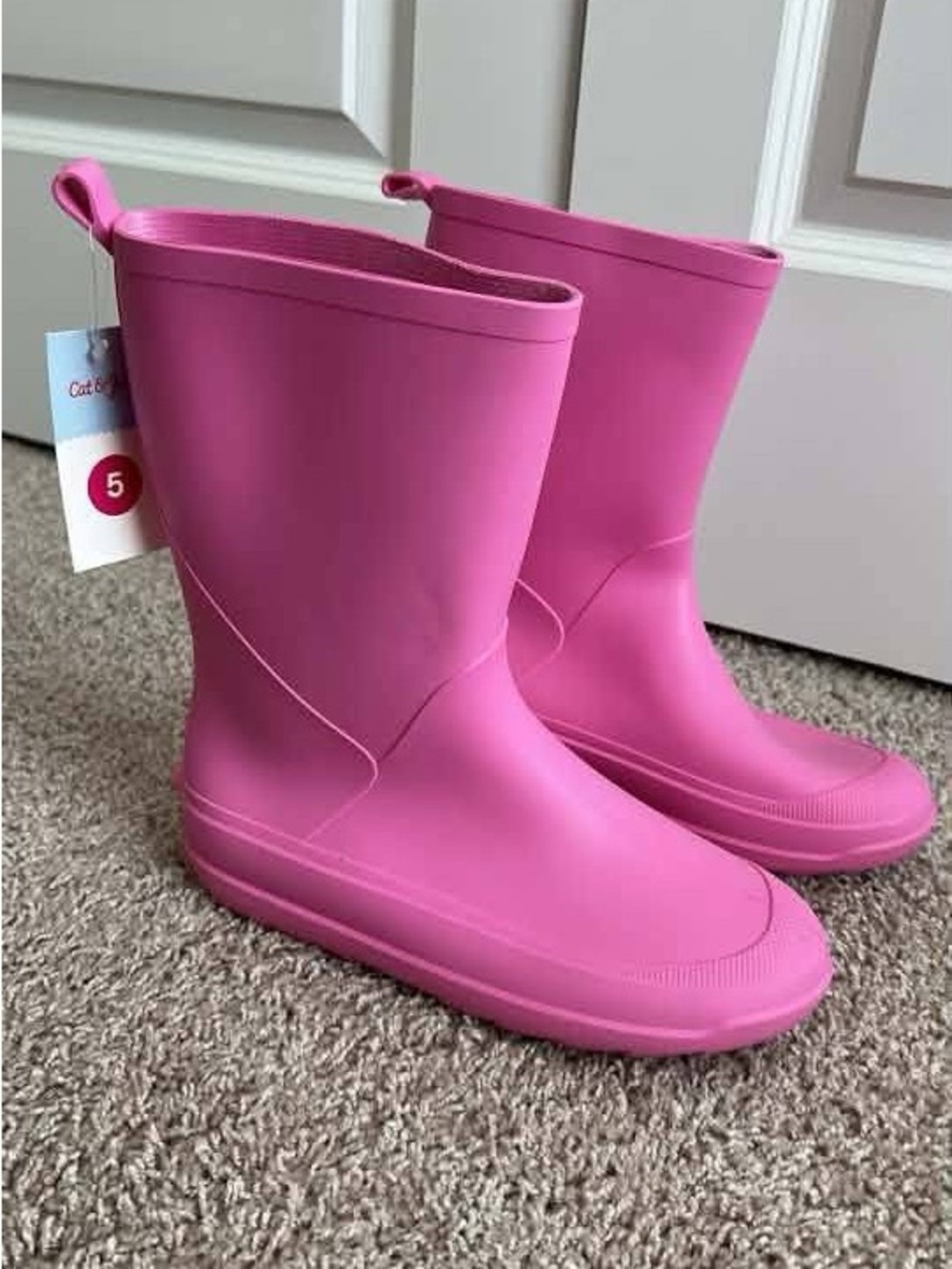 Cat & Jack Bright Pink Kids Rain Boots